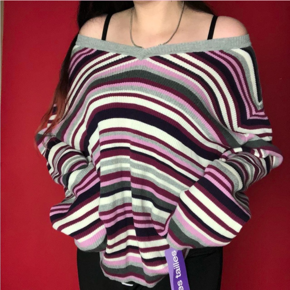 Cozy purple striped knit